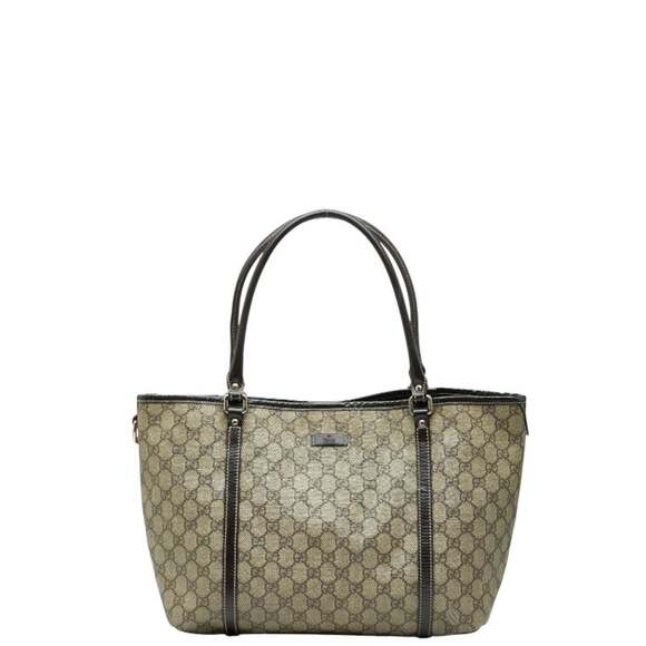 Gucci GG Supreme Tote Bag 197953 Beige Brown Leather Women's GUCCI
